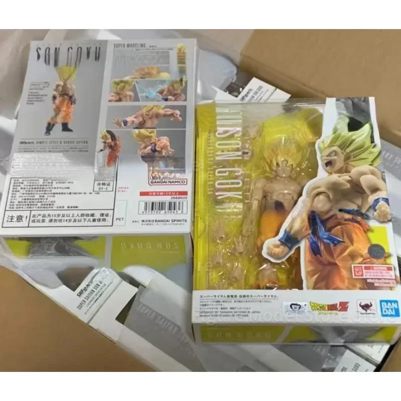 Bandai-Autêntica Figura de Ação Dragon Ball Z, S.H.Figuarts, SHF Awakening Legendary Super Saiyan Goku 3.0, Anime Toy Gift, Em estoque