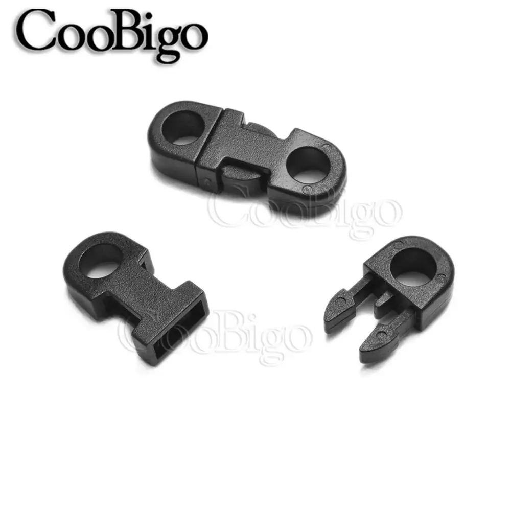 Mini fibbie a sgancio laterale per braccialetto Paracord braccialetto esterno zaino indumento animali collare borsa corda parte plastica nera 10