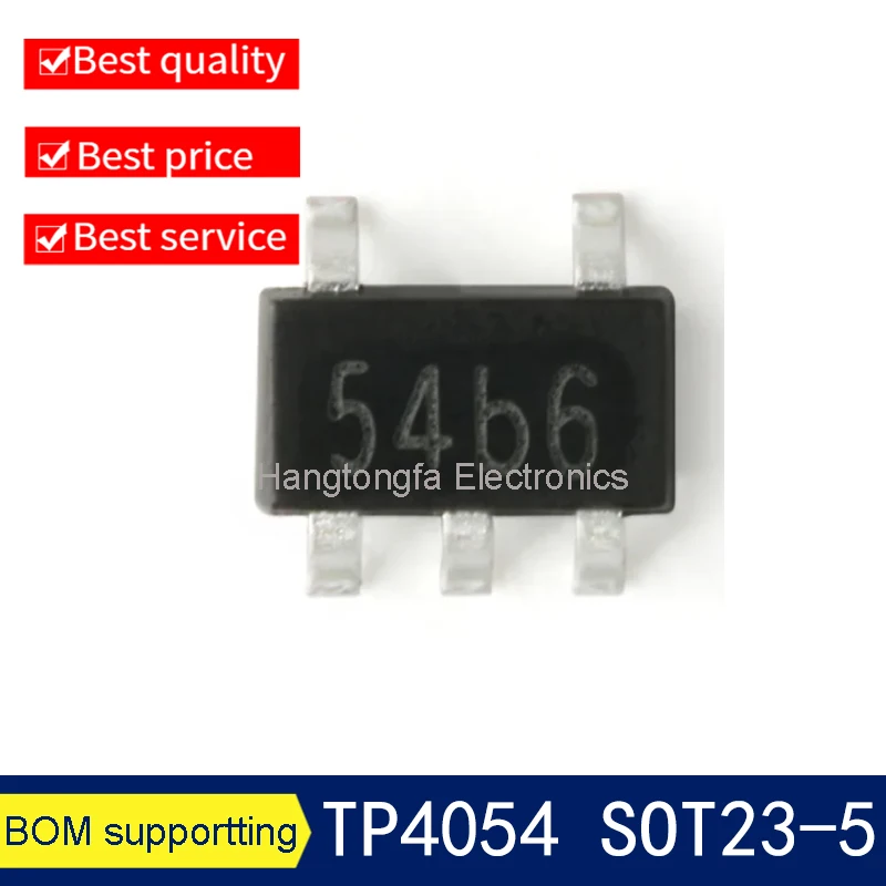 10pcs TP4054 TP4055 TP4065 SOT-23-5 Marking 54b 55b 65b Linear Lithium-ion Battery Charger IC Chip