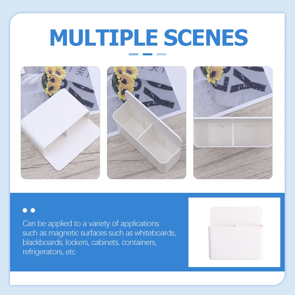 

2 Pcs Magnetic Pen Box Whiteboard Holder Organizer Pretty and Marker Abs Holders
