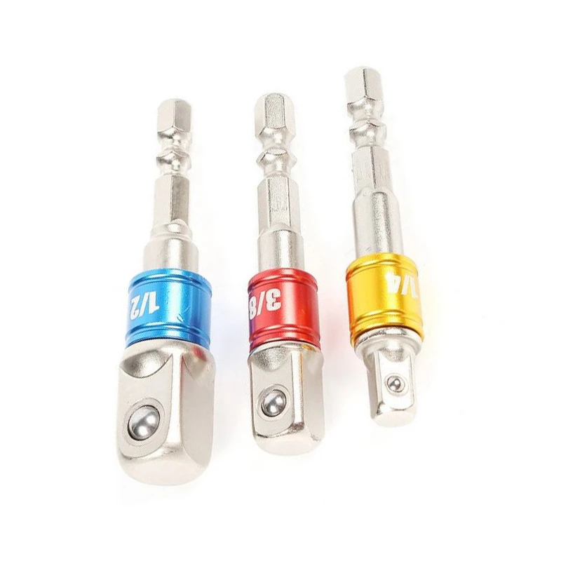 3pcs Screwdriver Hex Shank Quick Release Screw Driver Bit Holder Extension Socket Adapter Power Tool Electric Drill Accessories