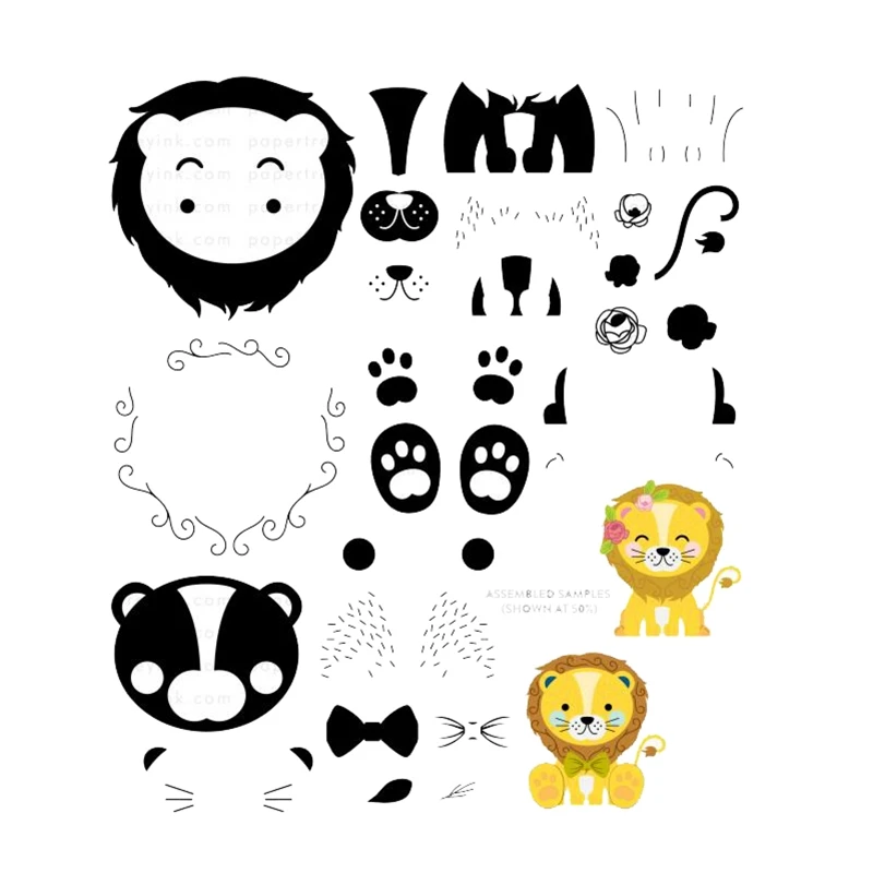 Layer Build-A-Lion New 2022 Clear Stamp Set Scrapbooking for Paper Making Metal Cutting Dies Frames Card Craft