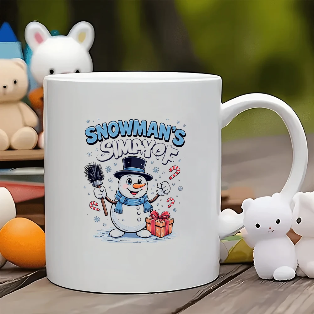 

11oz cartoon snowman mug + Christmas gift whimsical kids cup family office coffee mug creative gift