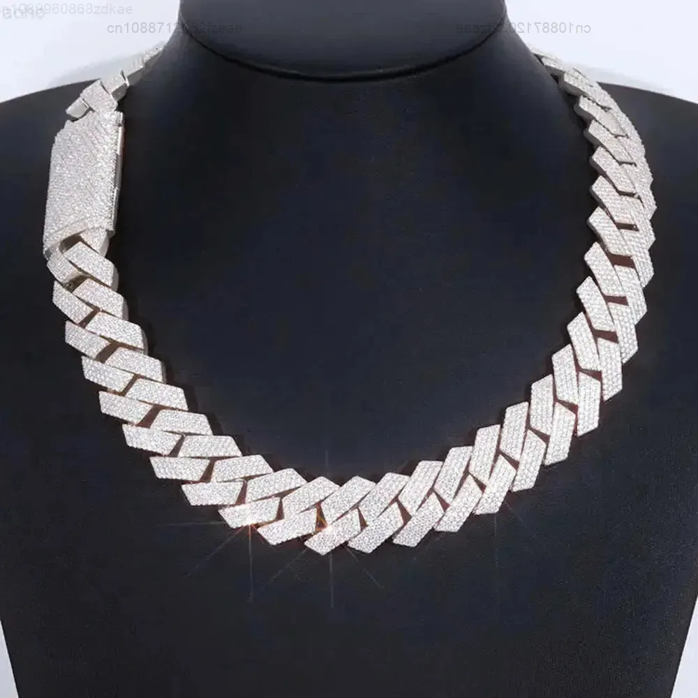 

Customized 20mm 4rows Moissanite Diamond Iced Out Miami Cuban Link Chain Bracelet 925 Sterling Silver Hip Hop Jewelry Necklace
