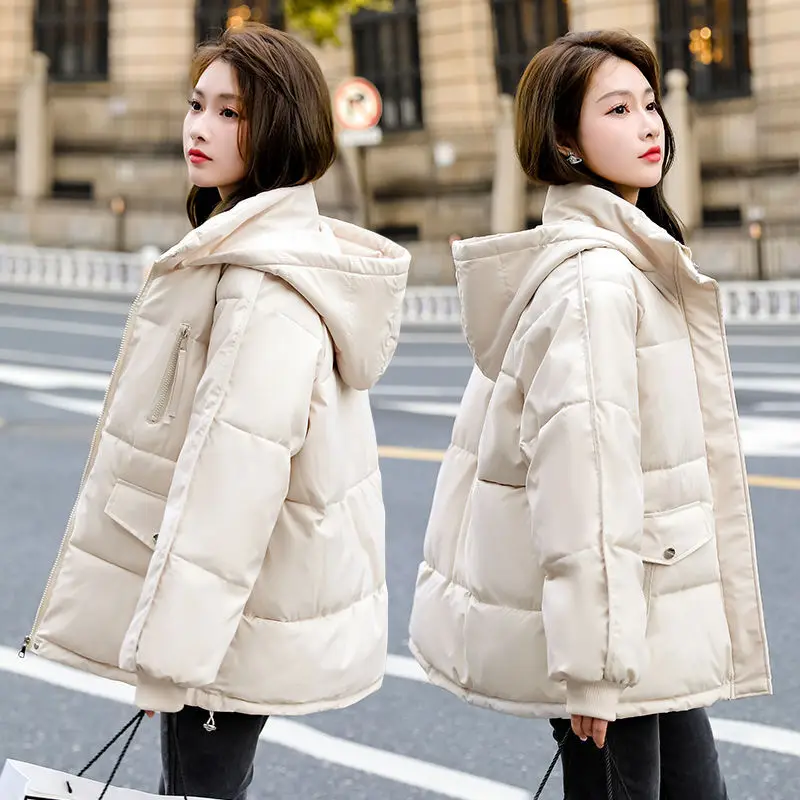 2025 New Winter Coat Short Down Cotton Jackets Women Parkas Casual Loose Puffer Jacket Black Outwear Female Student Clothes