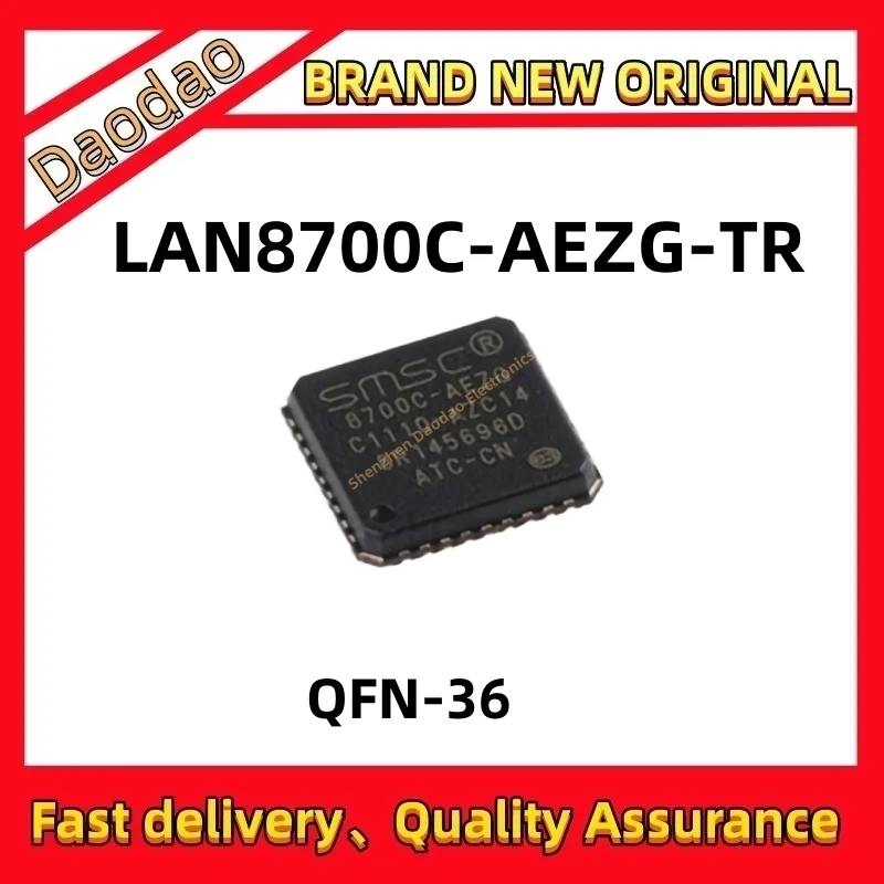 

5 LAN8700C-AEZG-TR LAN8700C-AEZG LAN8700C LAN8700 LAN IC chip QFN-36 New original