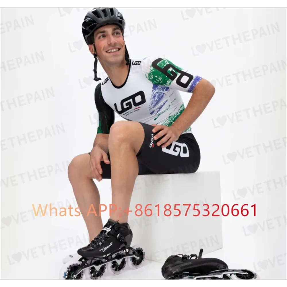 

Speed Men Cycling Jersey Inline Roller Skate Skinsuit Fast Skating Conjunto Cycling Sport Train Clothing Maillot Ropa Ciclismo