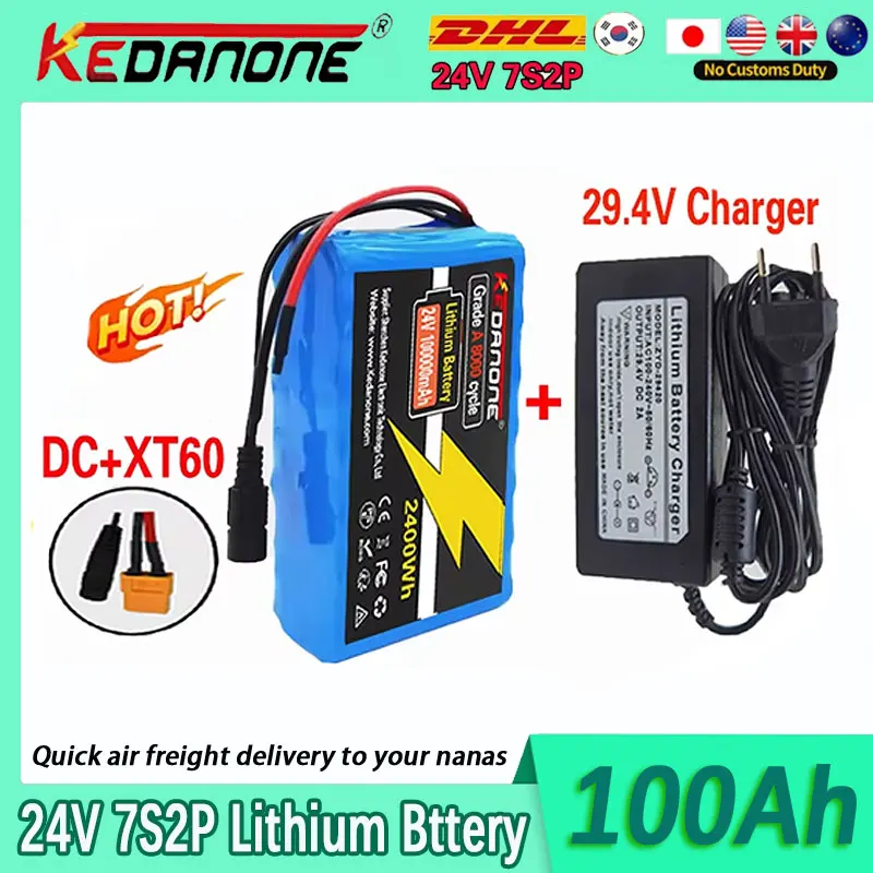 

‍️New 24V 7S2P 18650 Li-ion Rechargeable Battery Pack Suitable for Battery Replacement of 29.4V Electric Scootersmulti