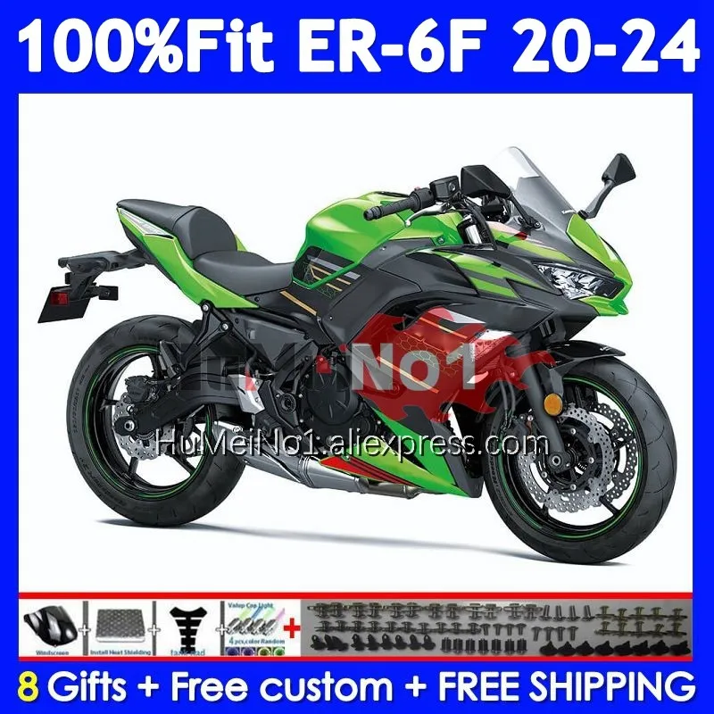 Factory Green Injection Body For KAWASAKI NINJA 650R ER6 ER 6F ER6F 20 21 22 23 249No.0 ER-6F 650 R 2020 2021 2022 2023 Fairing