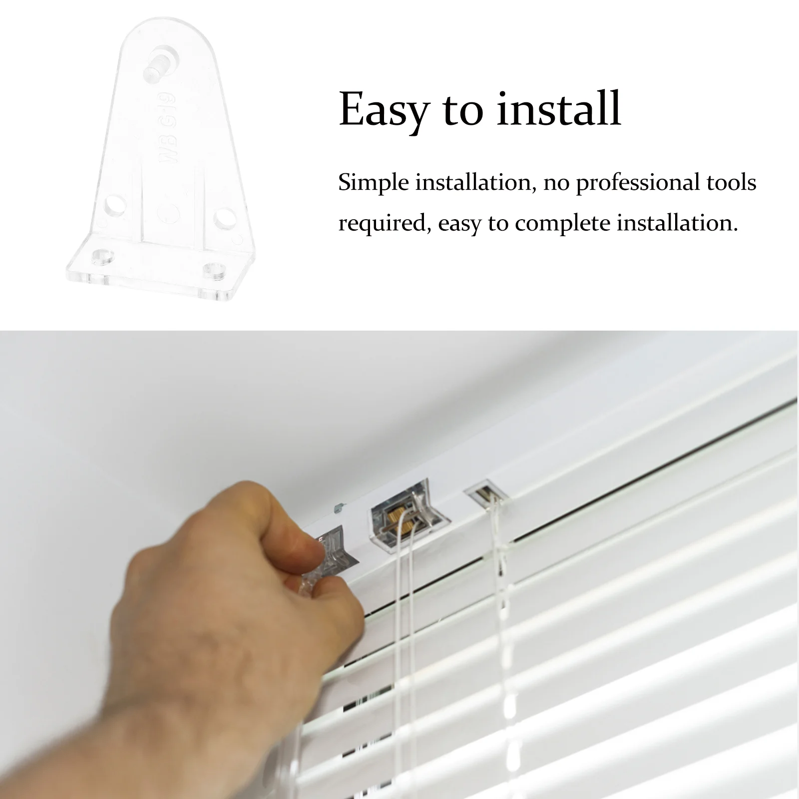 8pcs Clear Plastic Door Blinds Hold Down Brackets Blinds Bottom Rail Clips with Screws to Secure and Stabilize Your Window Treat