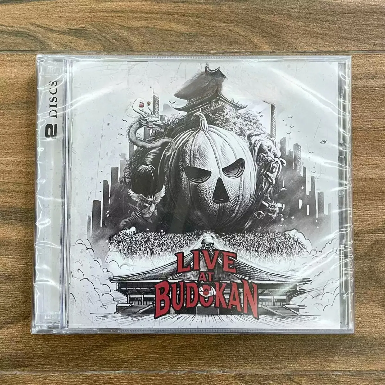 Album CD sur le thème du Heavy Metal Live, Couverture Artiste Pumpkin Art et Architecture Japonaise, Média de Performance Live Haute Fidélité pour les Fans de Rock