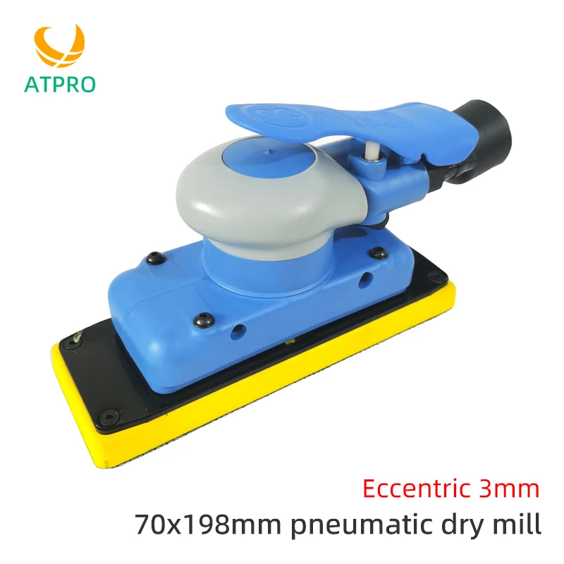 ATPRO Pneumatic Rectangular Vacuum Sander 70x198 Sandpaper Polishing Machine Car Putty Ash Self-Vacuuming Dust-Free Paint Car