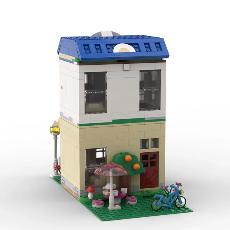 Stad Street View Model MOC Bouwstenen Muziekinstrument Winkel Modulaire Technologie Geschenken Vakantie Monteer Kinderen Speelgoed Pak