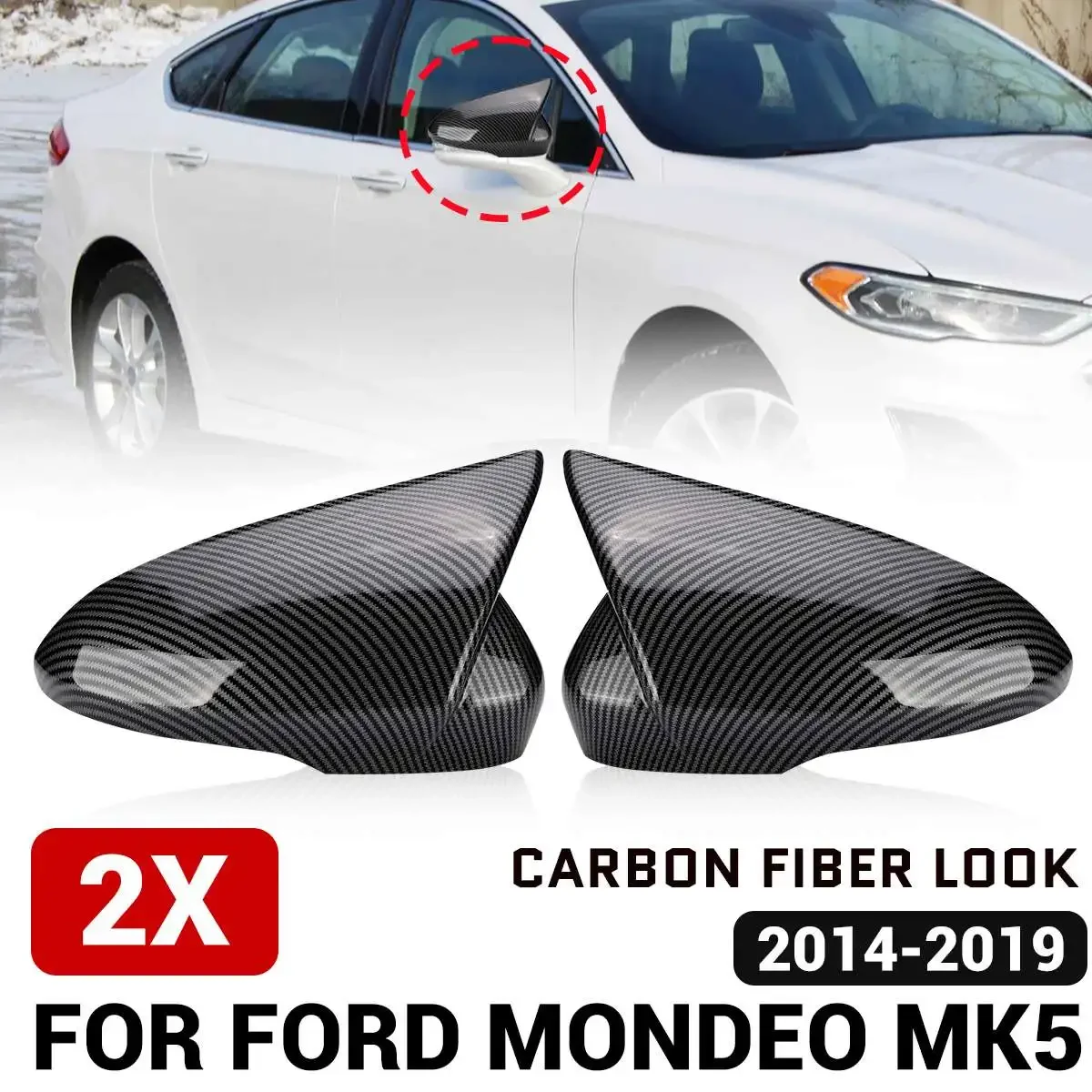 

2 шт., крышки для зеркал заднего вида Ford Mondeo MK5 2014-2019