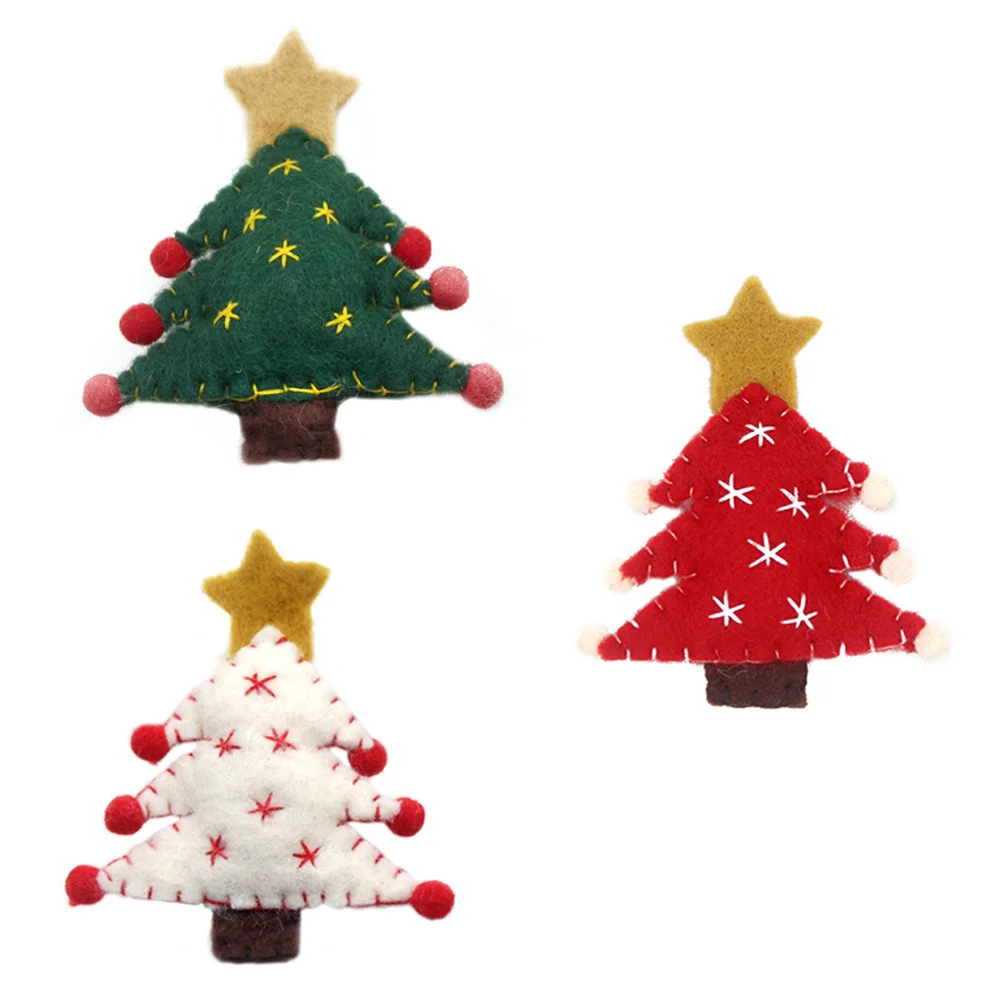 3 قطع من المعلقات المزخرفة المصنوعة من الصوف لعيد الميلاد، زينة معلقة جميلة، ملحقات حفلات شجرة عيد الميلاد المثالية