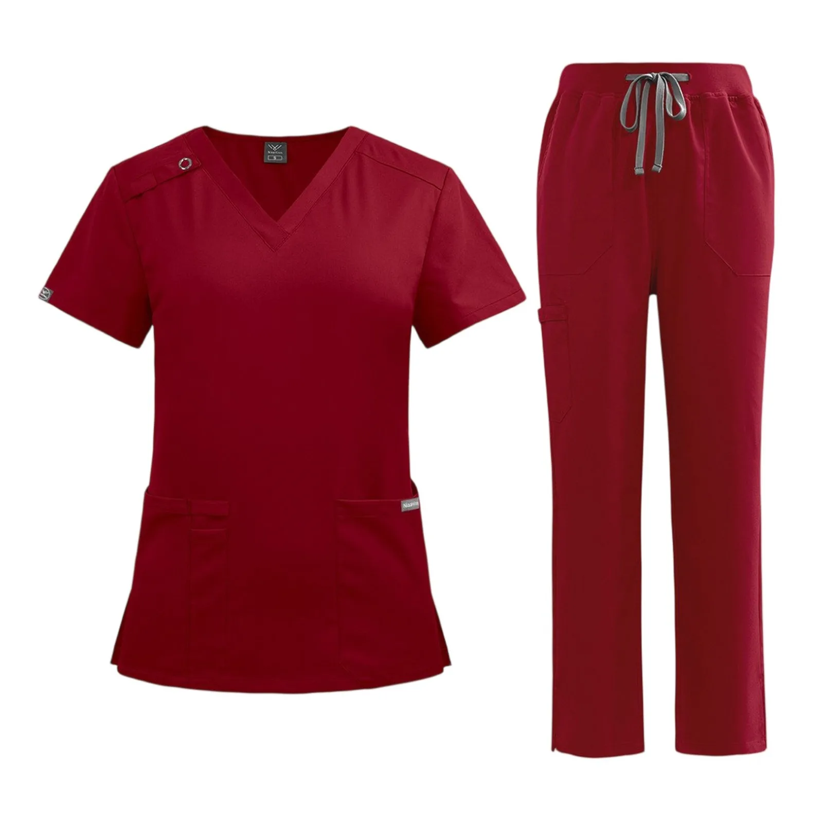 

Works Uniforms Nurse Scrubs Sets Nursing Elastic Pants Spa Top Pants Supplies Nurse Suit Workwear