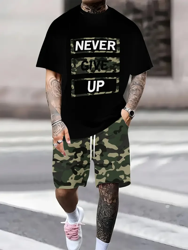 

2025-26, новинка лета, хит продаж, модный тренд, дизайн с 3D-печатью, удобная футболка для отдыха и путешествий/шорты с короткими рукавами, комплект