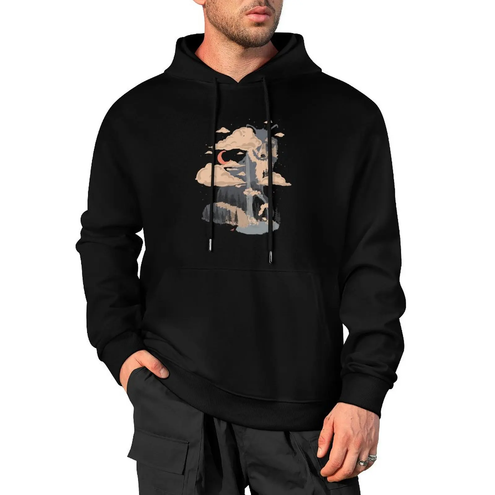 

At the Foot of Fox Mountain... Pullover Hoodie men's coat blouse hooded shirt hoodie oversize