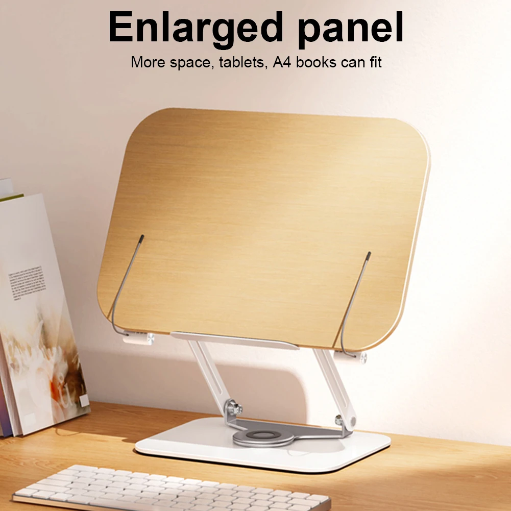 Buchständer zum Lesen, verstellbarer Kochbuchständer mit um 360 Grad drehbarer Basis, Rezeptbuchhalter für Laptop, Rezept, Lehrbuch