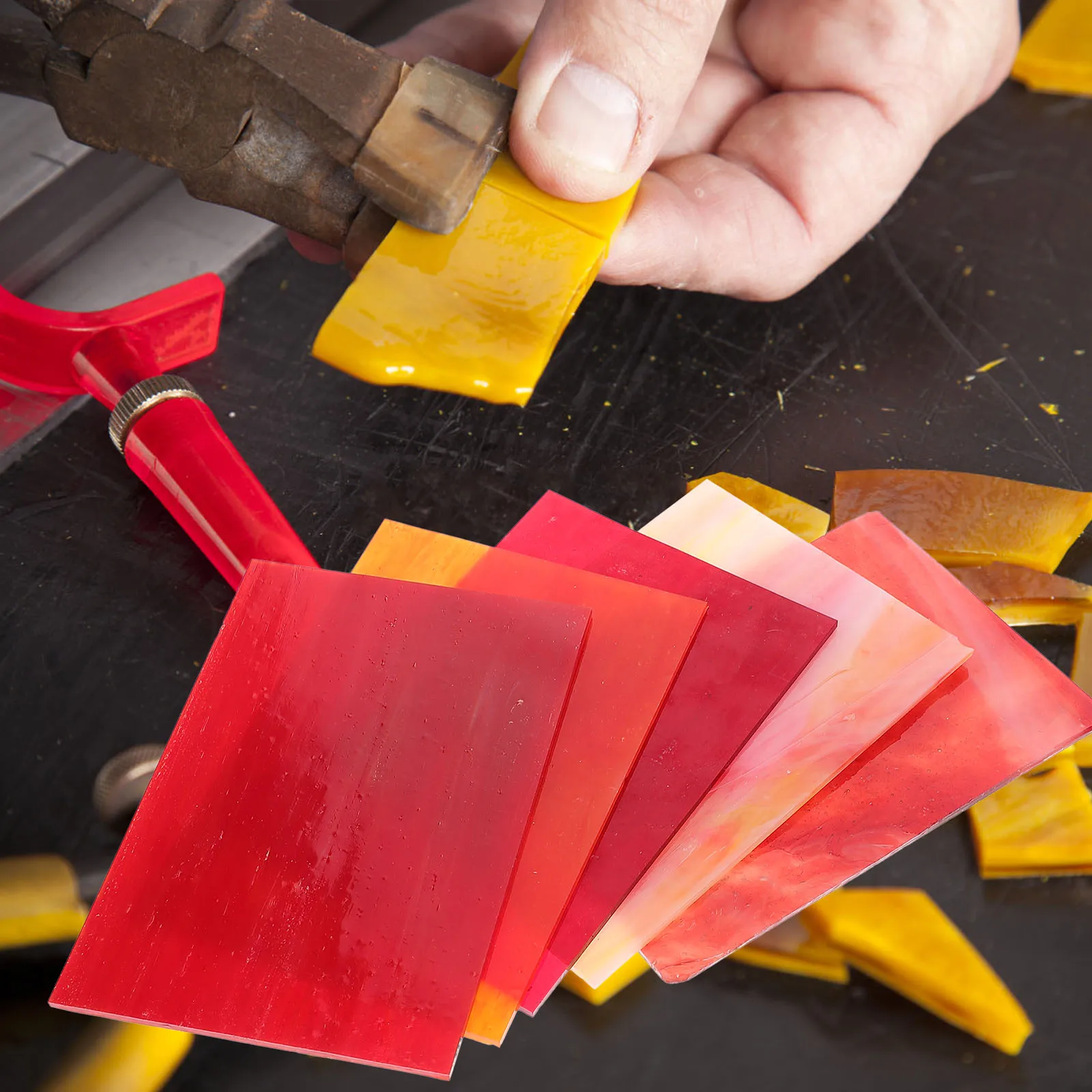 

5Pcs Glass Craft Tiles Stained Glass Sheets for DIY Home Decor Handmade Colorful Pieces Garden Art Supplies Tiles