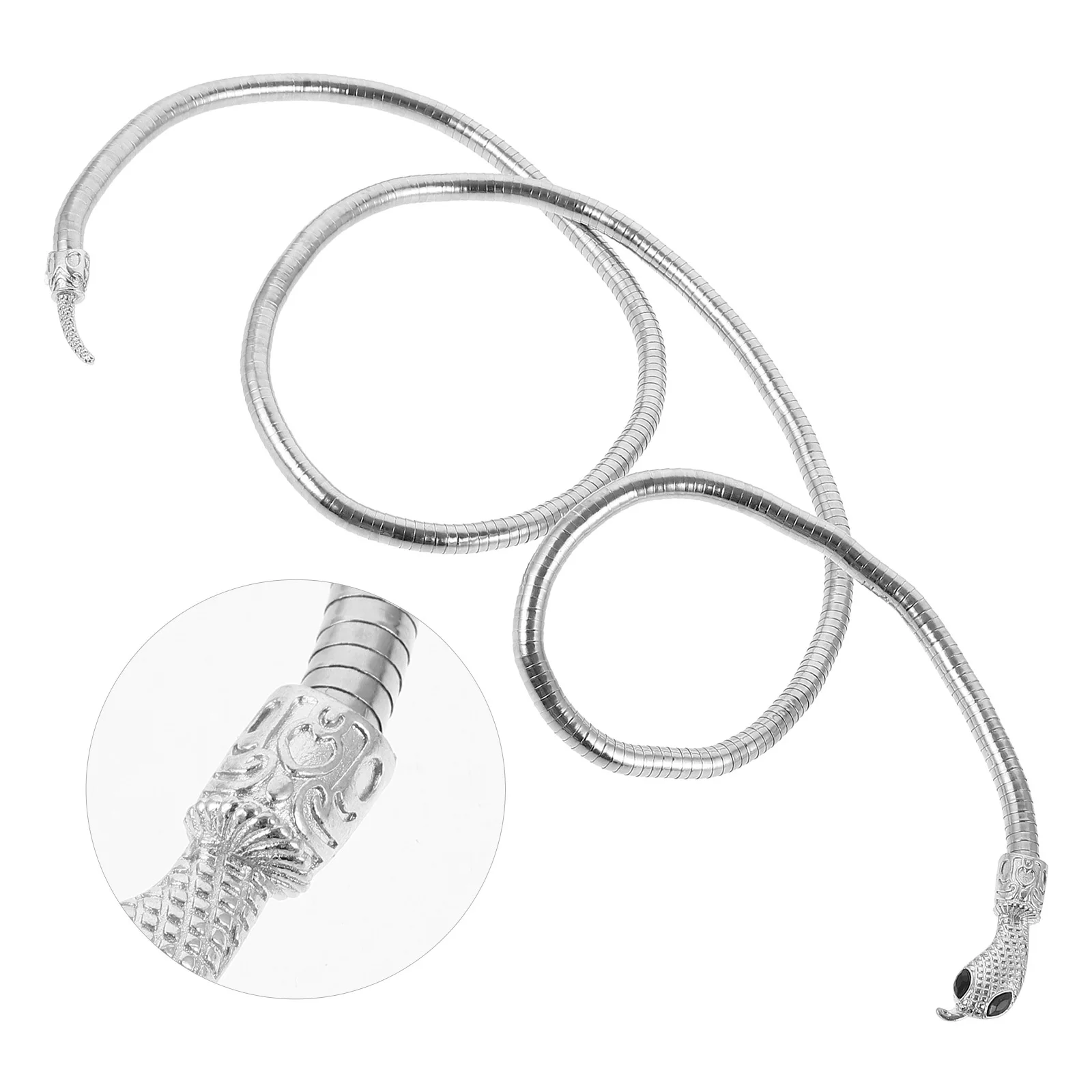 

Stylish Snake Necklace Flexible Bendable Metal Chain Choker Wrist Bracelet Arm Cuff Hair Accessory Cool Punk Jewelry for Party