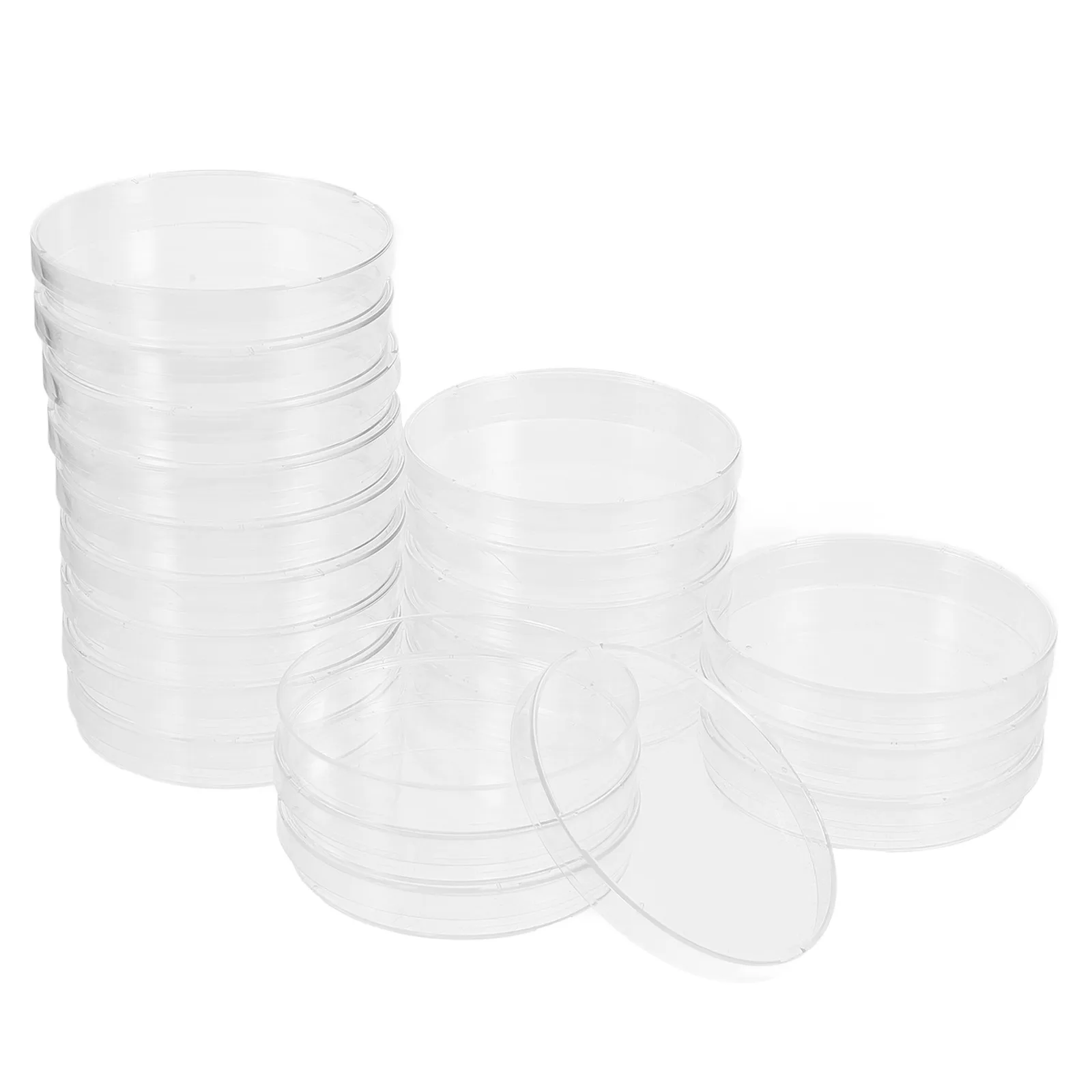 

20pcs Cell Culture Dish with Lid Petri Plate Laboratory Supplies Transparent Empty for Science Research Biomedical Experiments