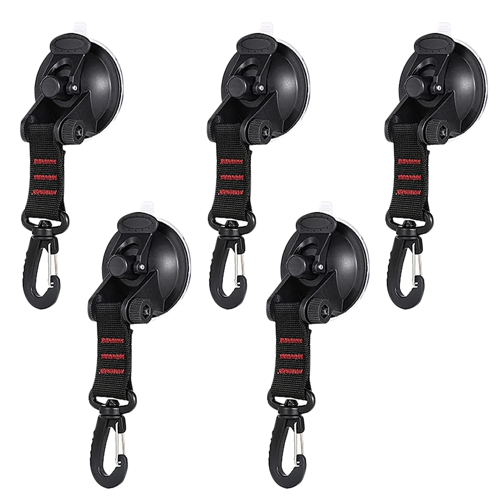 5PCS Heavy-Duty Suction Cup Hook Car Suction Cup Buckle Car Camping Cable Tie Car Tent Suction Cup for RV Camper Car