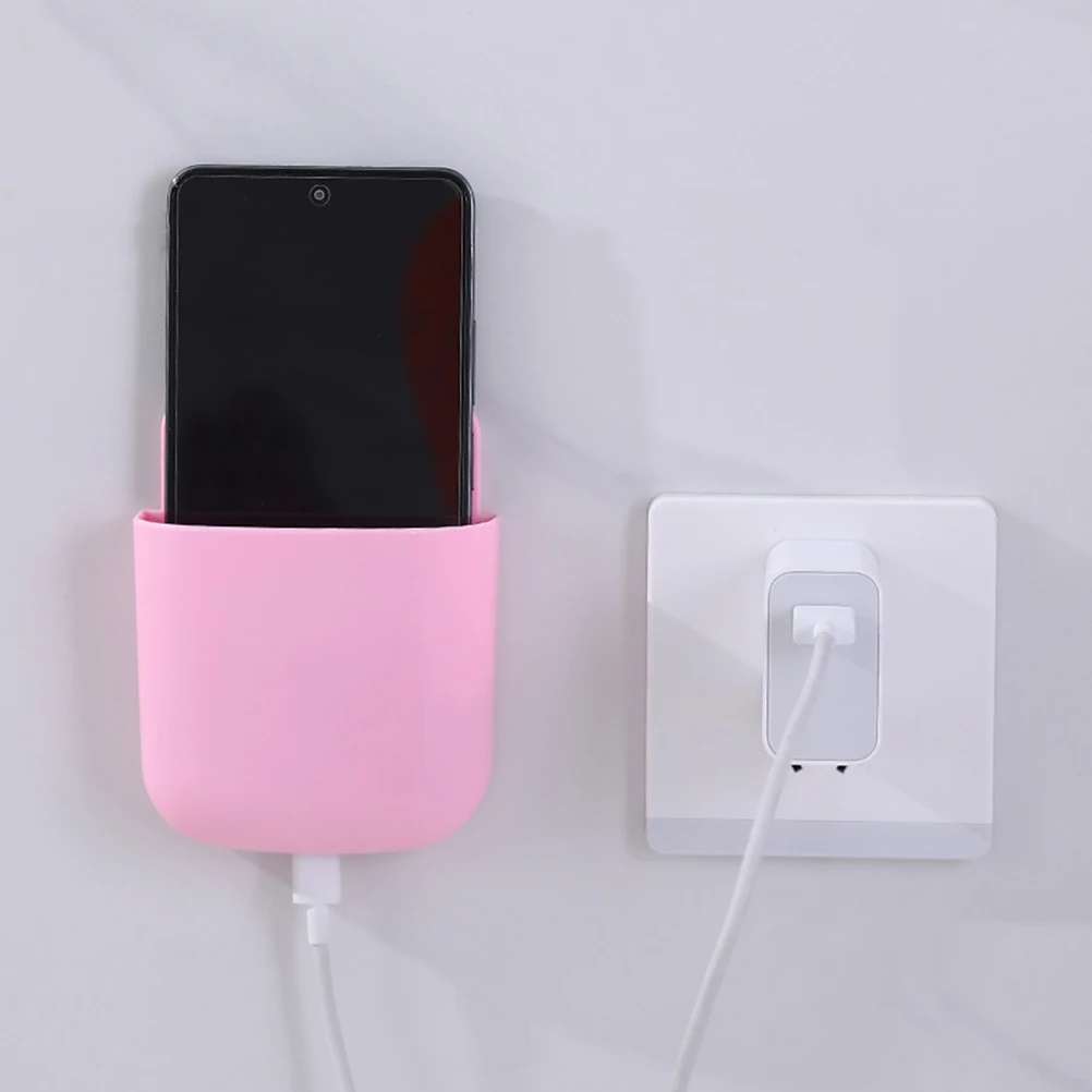 

6 Pcs Wall Mount Phone Holder Mobile Storage Box Adhesive Bracket Remote Controller Cell Phone Charging Stand Small Items