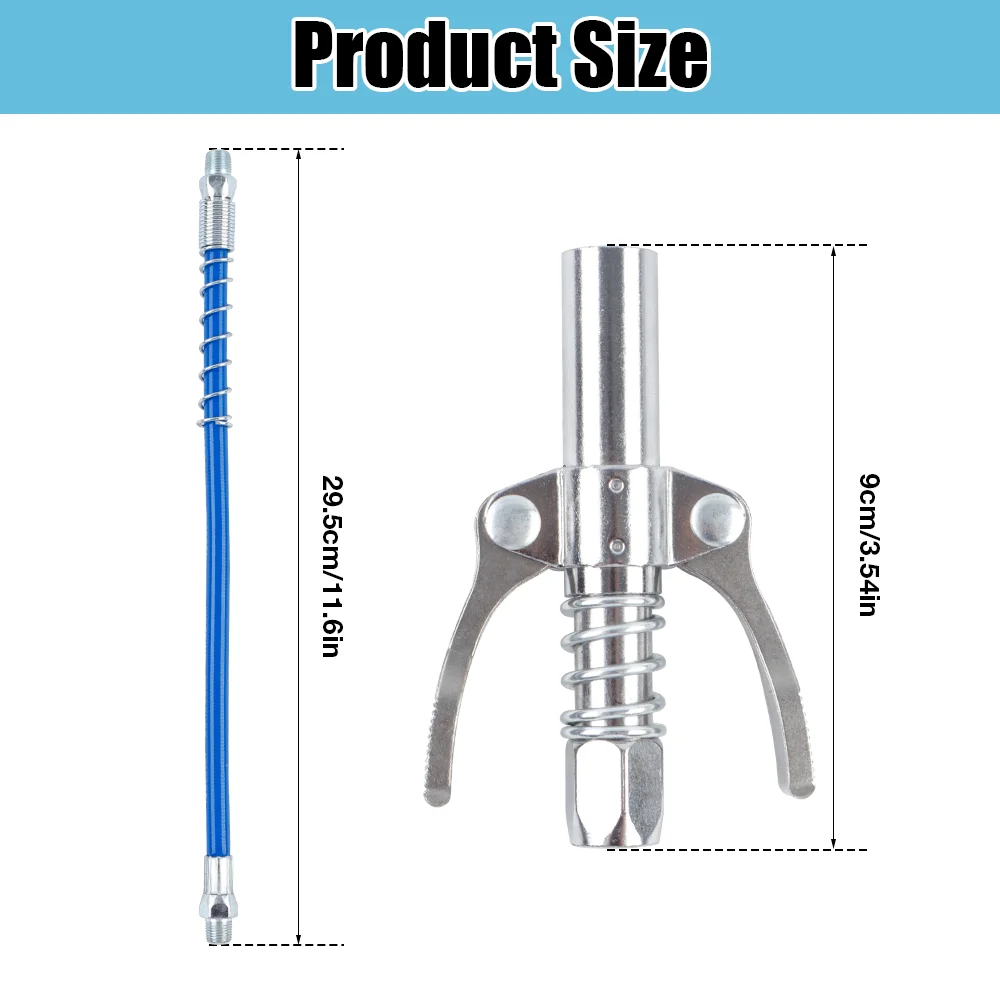 10000PSI Double Handle High Pressure Locking Grease Fitting,I/8 NPT Oil Pump Quick Release Grease Coupler,Repair Tool,Grease Gun