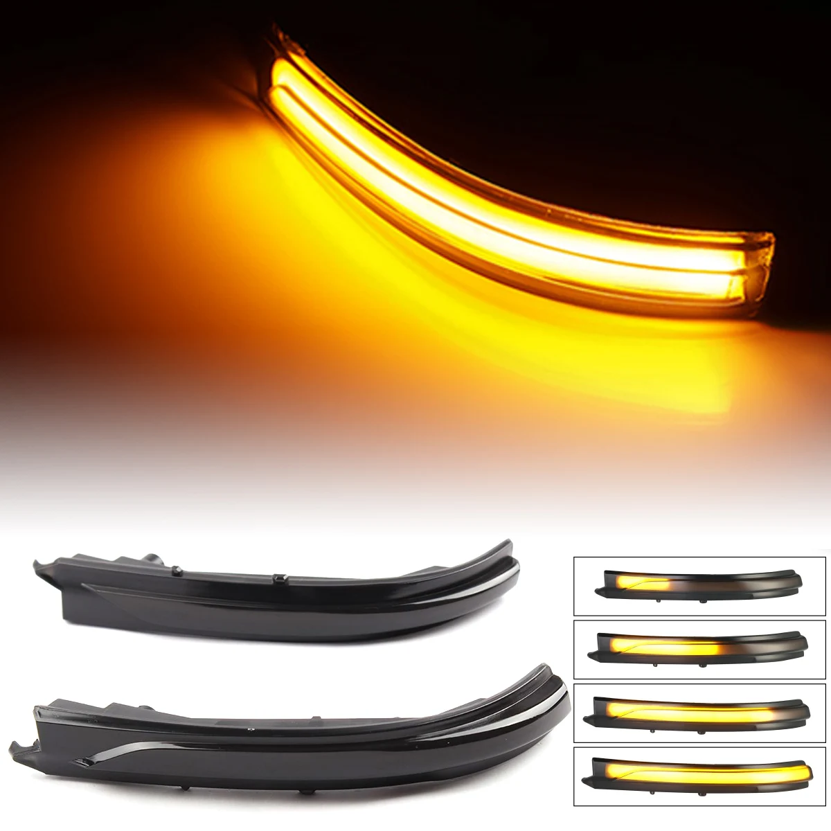 2PCS Amber LED Dynamic Turn Signal Indicator Light Side Mirror Lamp For Kia Optima K5 TF 2016-2021 2017 2018 2019 Car Styling