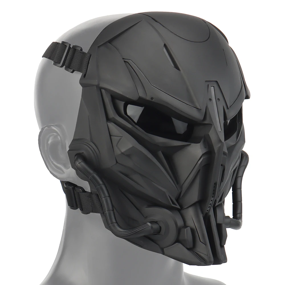 Máscara de caza Airsoft Paintball, casco de motocicleta, gafas de juego de guerra, protector facial de combate completo