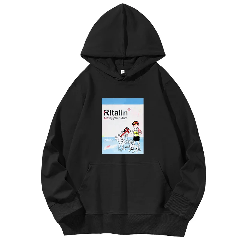 

Pop Art Ritalin Drug Psychedelic Trippy Lucid Dream Graphic Hooded Sweatshirts Spring Autumn Cotton Hooded Shirt Man Sweatshirts