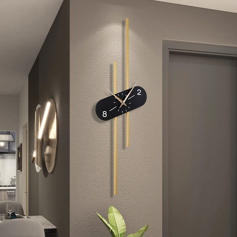 Luxury Living Room Metal Wall Clock High-end Wall Decoration Restaurant Clock Minimalist Bedroom Mute Watch Room Decoration Gift