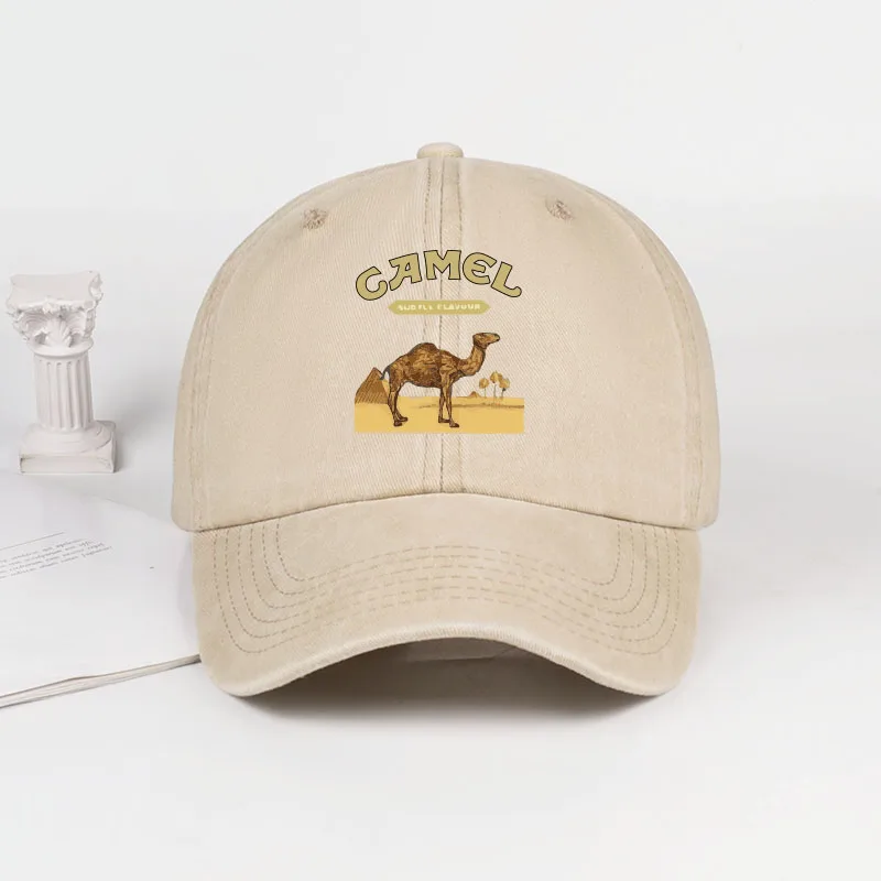 1-Piece Camel Print Baseball Cap Classic Minimalist Retro Style Breathable Soft Fabric Perfect for Work and Daily Wear Adjustabl image 3