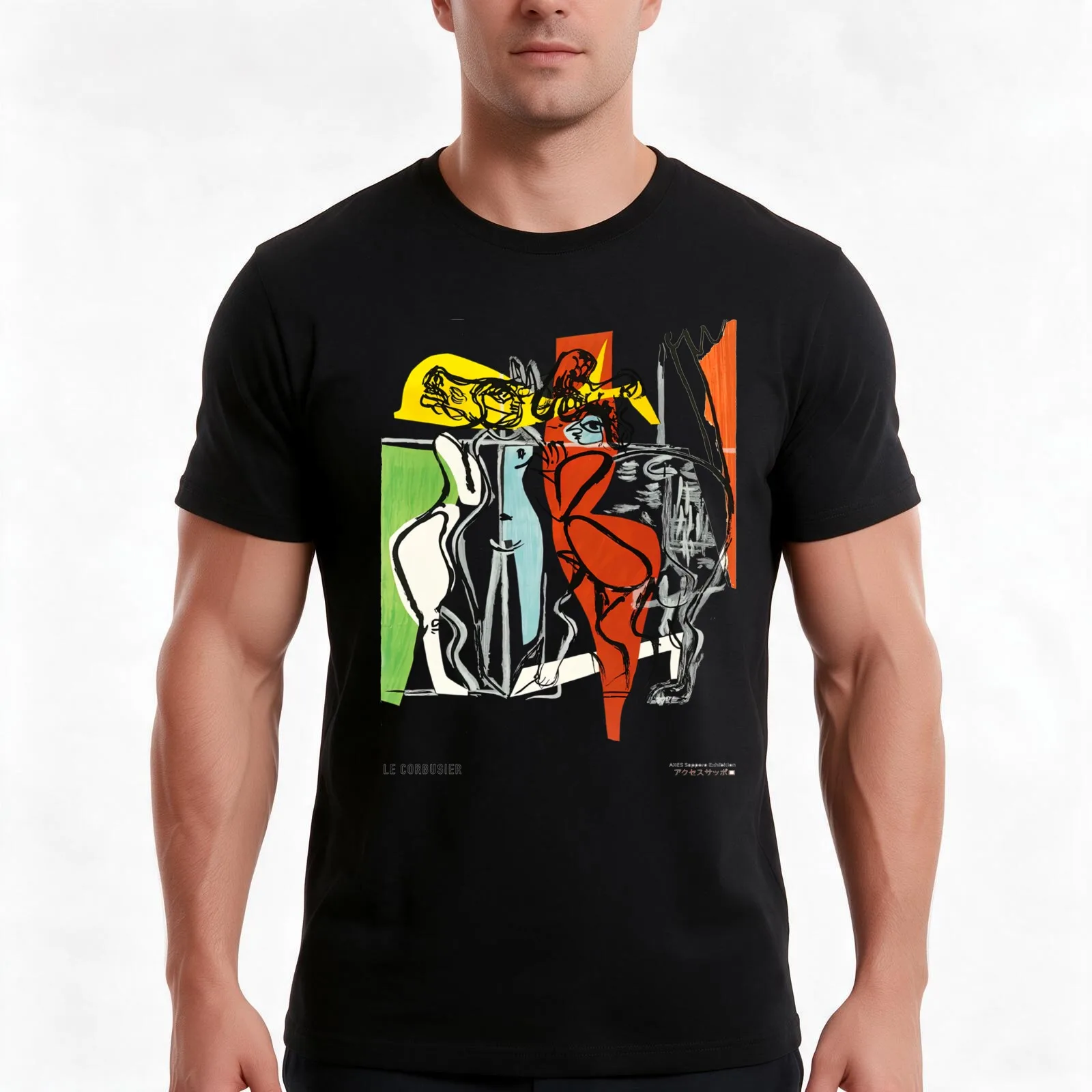 Le Corbusier Exhibition 1955 T-Shirt, Summer Casual Cotton Tee, Oversized Streetwear Tops, Vintage Graphic Print, 100% Cotton