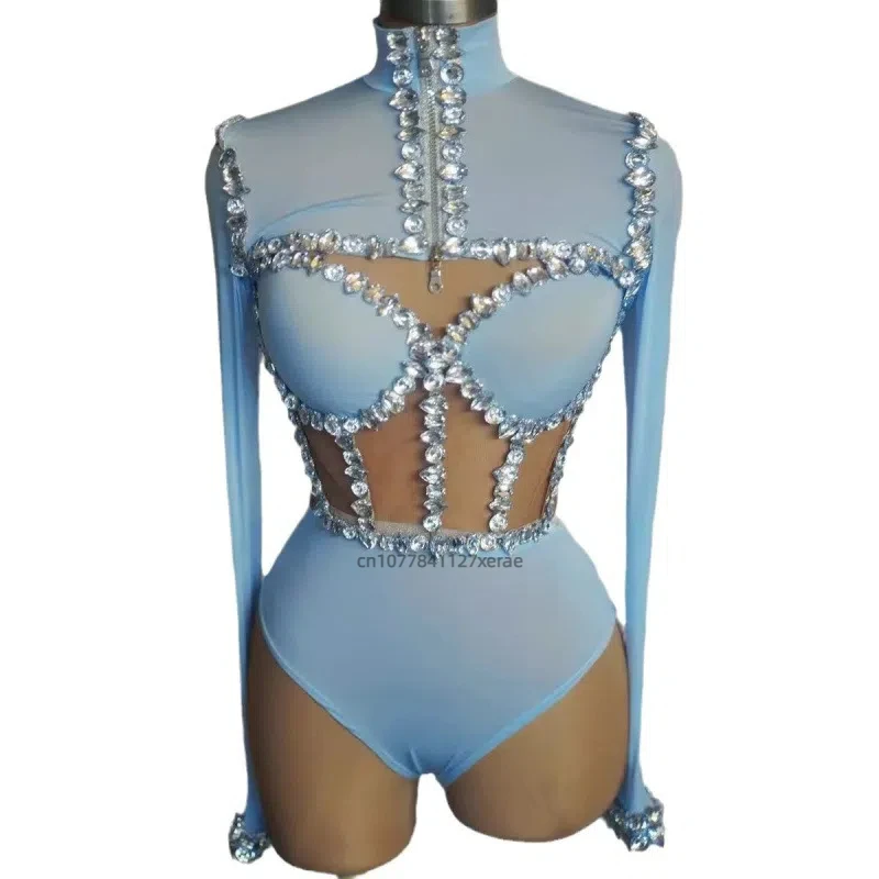 Traje de lantejoulas de dança latina feminino desempenho de palco dança jazz conjunto de mangas compridas traje de ginástica de grupo feminino