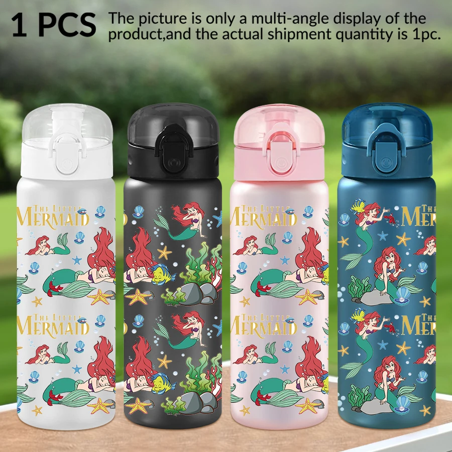 

1Pc Disney Mermaid Princess Pattern 26oz Plastic Water Bottle Outdoor Sports Water Cup Birthday/Homecoming Gift