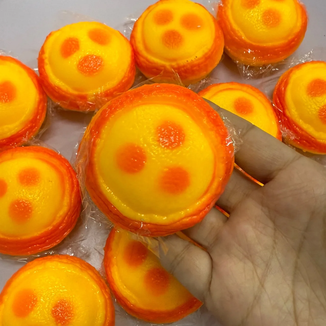 Egg tart Handmade Squishy Ball Crunchy Stress Ball Squishy Toys Moldable Squeeze Ball ASMR Sensory Anti Stress Fidget Toys image 5