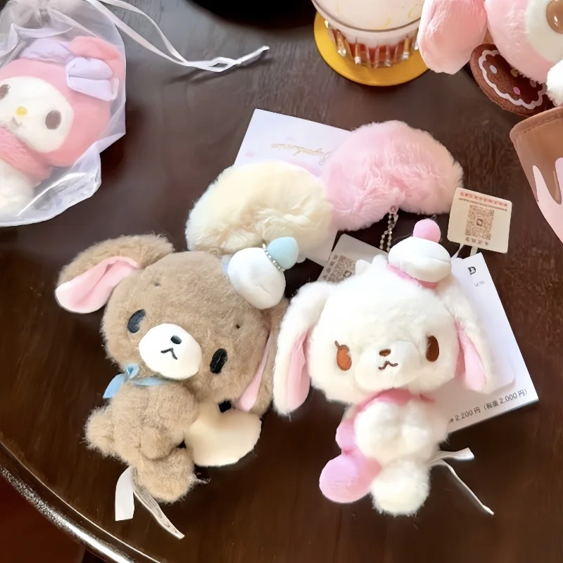 

Hot Sugarbunnies Mascot Plush Keychain Shirousa Kurousa With Heart Cute Keychains Chain Keyring Keyholder Bag Pendant Toy Doll