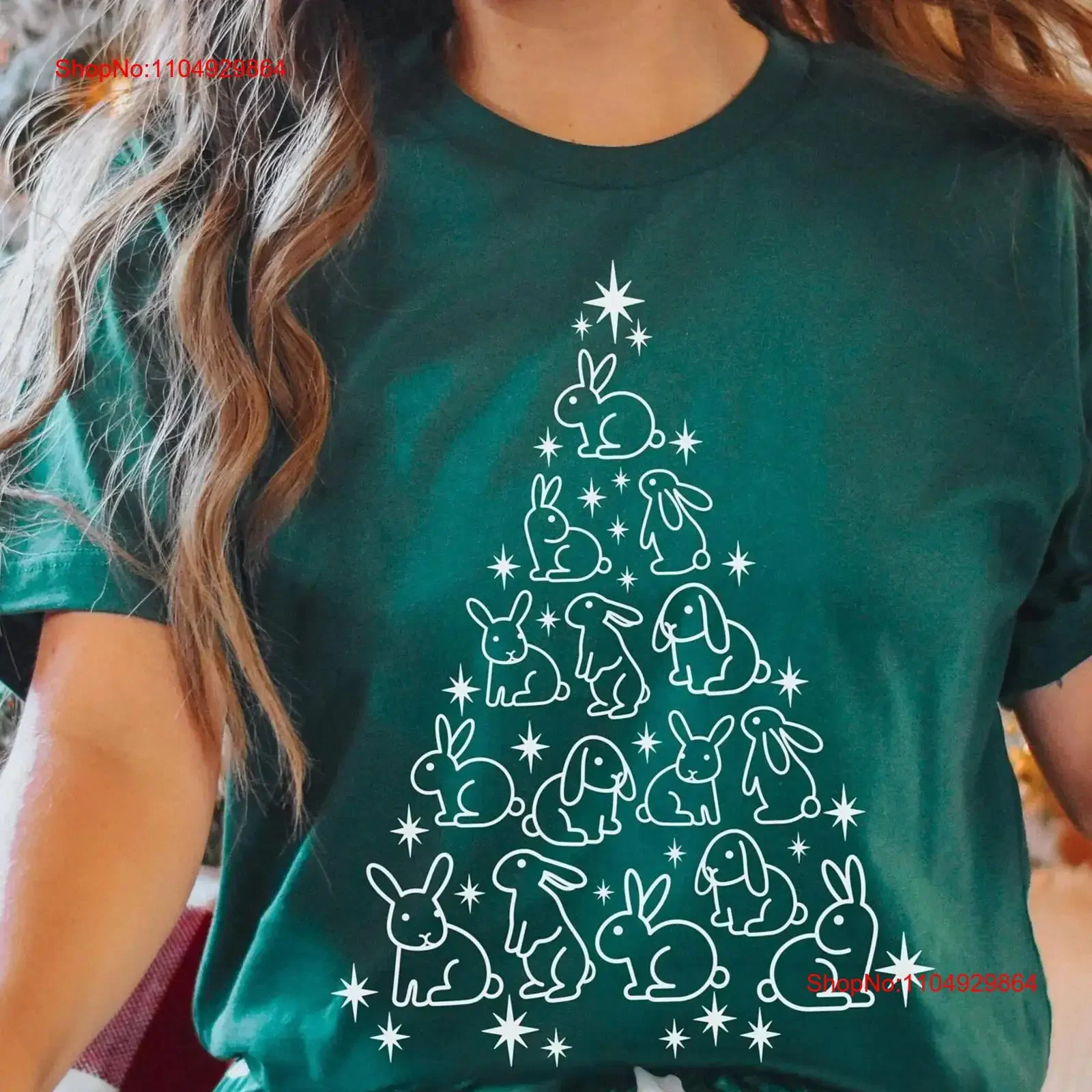 Rabbit Christmas T Shirt Lover Bunny Mom Dad s vintage Washed Soft Stretched graphic Versatile Unisex homme Comfortable