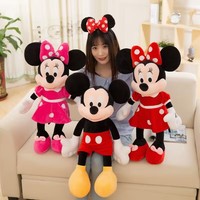 35-100cm Big Size Kawaii Stuffed Mickey&Minnie Mouse Plush Toy Soft Pillow Goofy Pluto Donald Duck Dolls Birthday Wedding Gifts