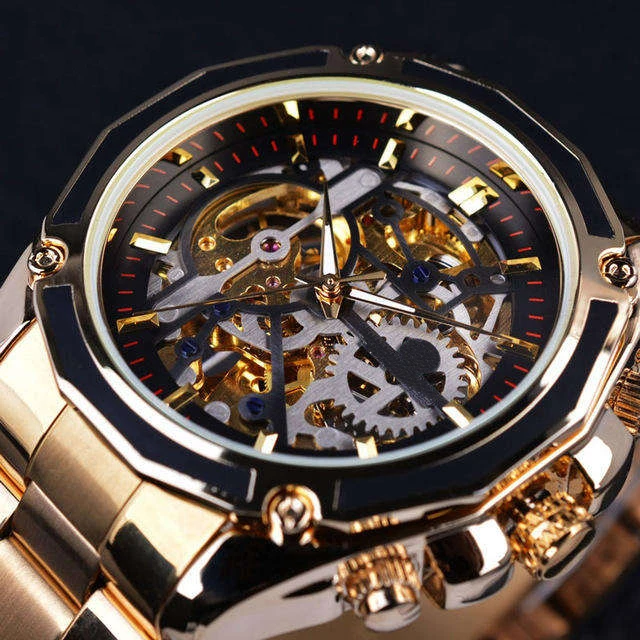 Fashion Business Dress Mens Watches Brand Luxury Gold Design Automatic Skeleton Mechanical Watch for Men E -commerce Watch