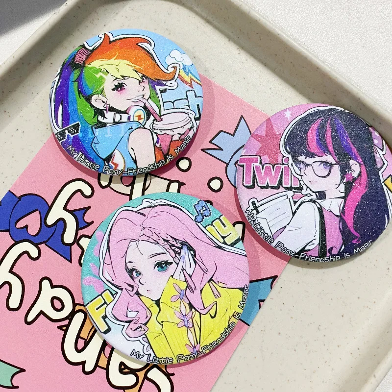 58mm My Little Pony Badge Decoration Card Purple Yue Biqi Soft Girl Heart Lovely Bright Film Homemade Gift Surprise Collection