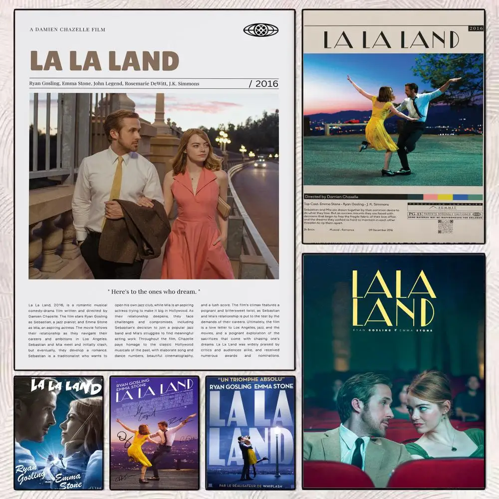 Classic Movie L-La L-La Land Painting Calligraphy Modern Canvas Poster Wall Art Aesthetic Bedroom Decor for Cafe Home Gift
