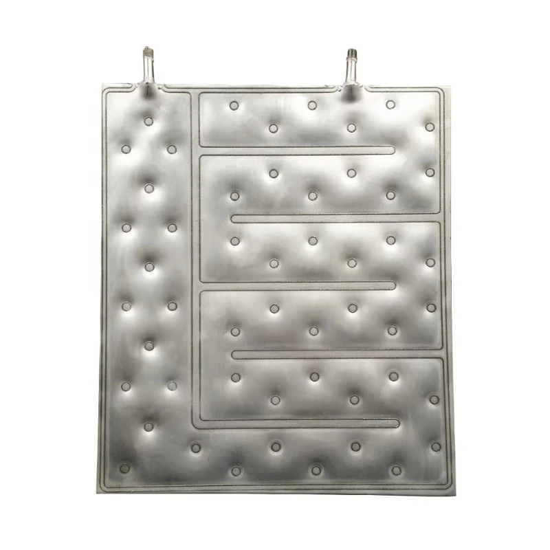 

Low energy heat exchanger pillow plate pit plate