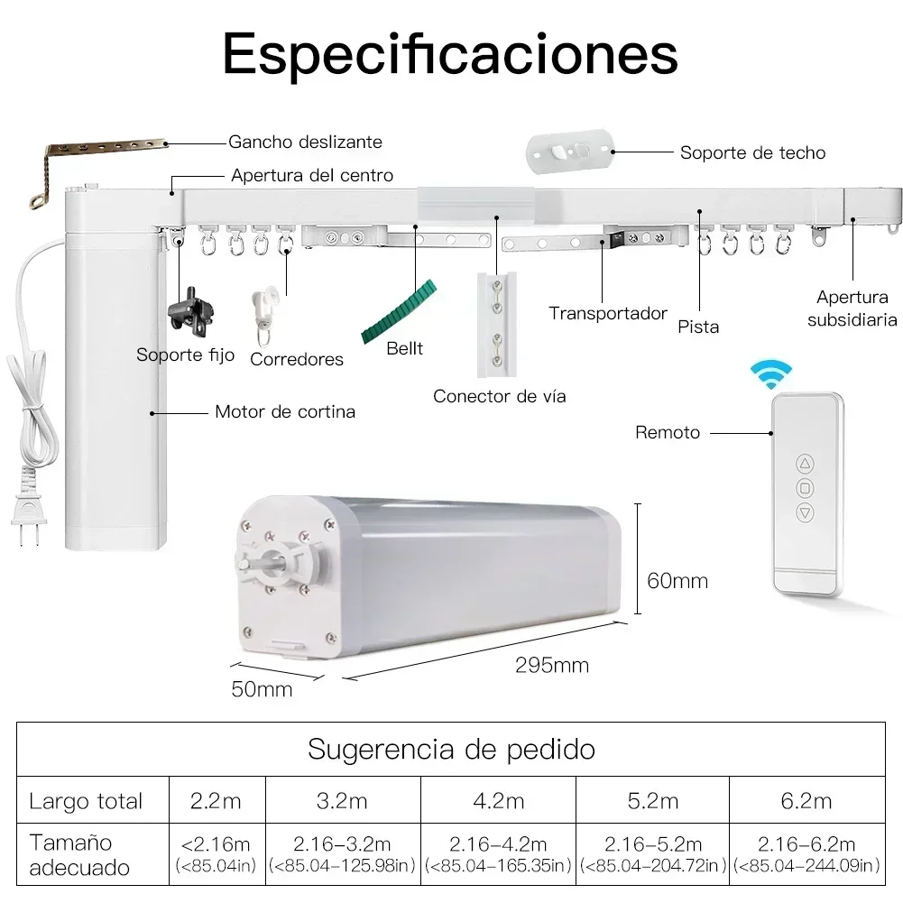 Moes New Smart WiFi Motorized Splicing Curtain DIY Track Tuya Motor RF Remote Smart Life Tuya APP Control With Alexa Google Home