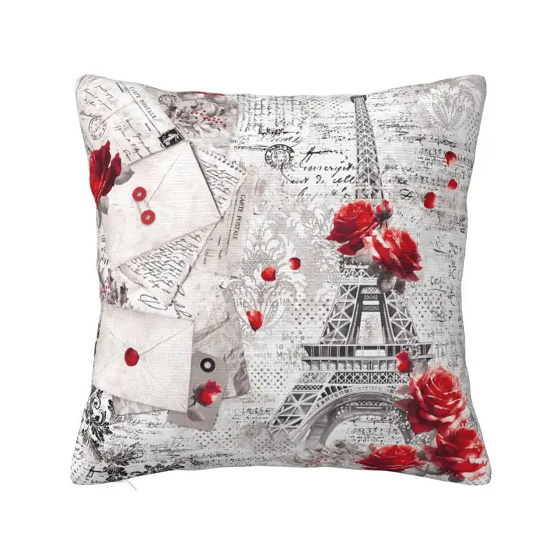 

Custom Paris France Beautiful Eiffel Collage Luxury Throw Pillow Covers Car Cushion