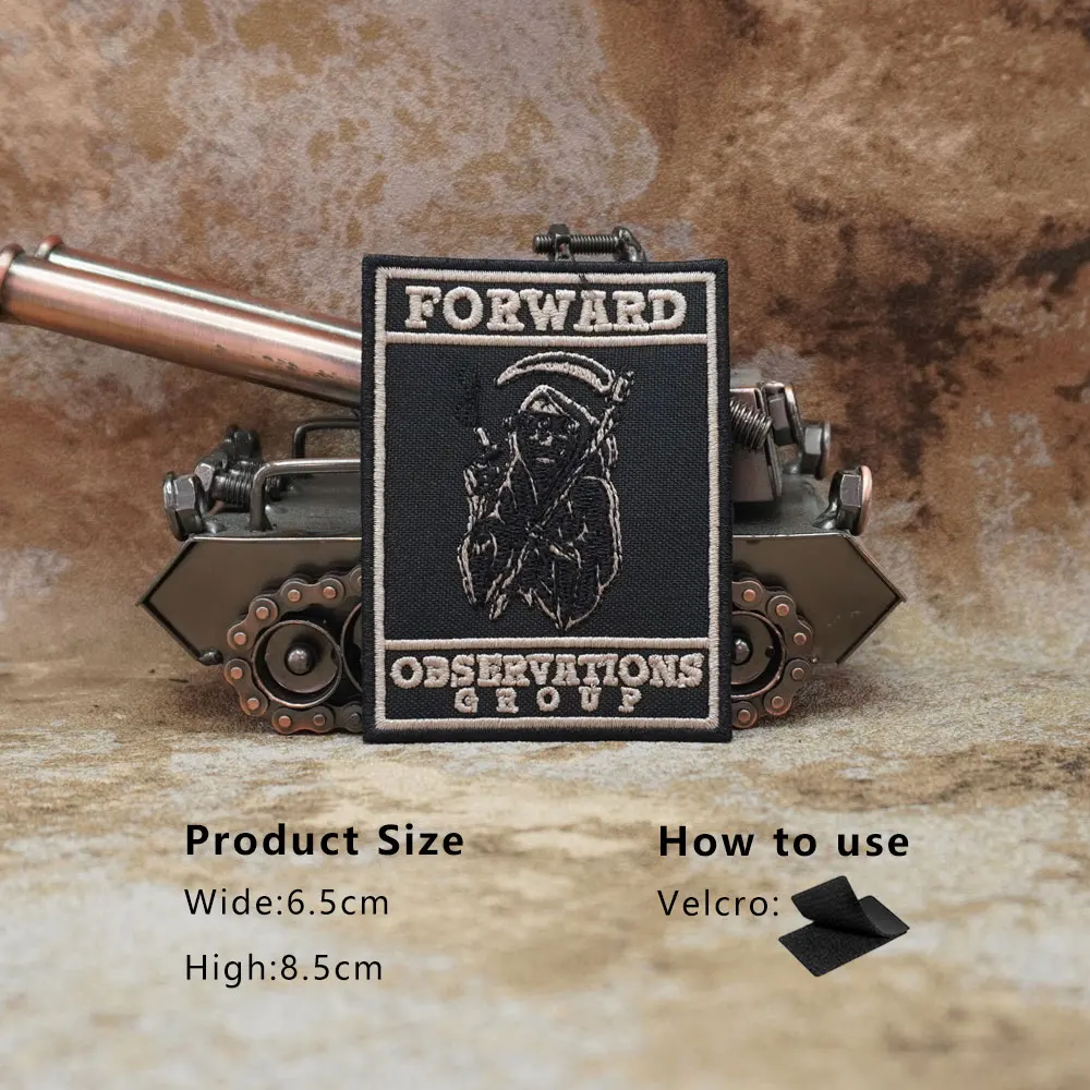 Forward Observations Group 戦術的な刺繍パッチ、絶妙で高品質、衣類