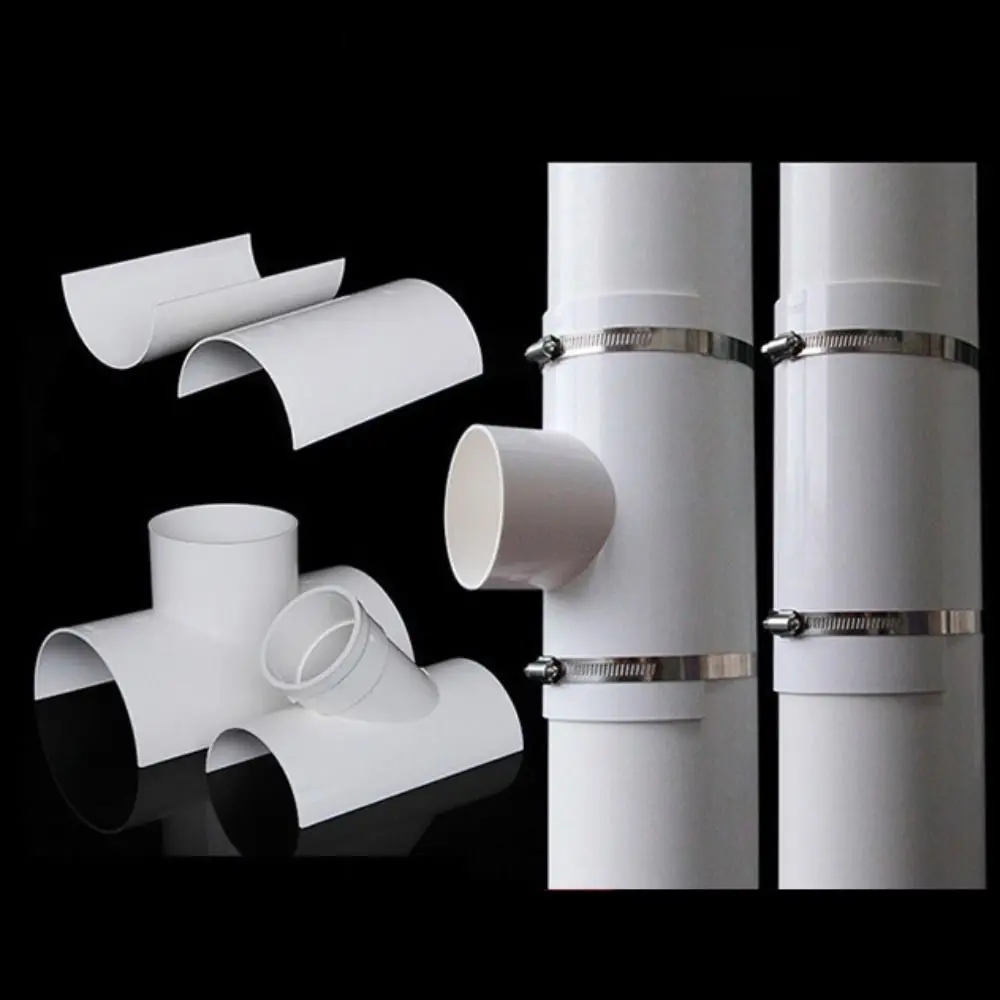 

New PVC Tube Repair Patch Open Tee White Drain Pipe Repair Fittings 50 75 110 Plumbing Accessories Industrial