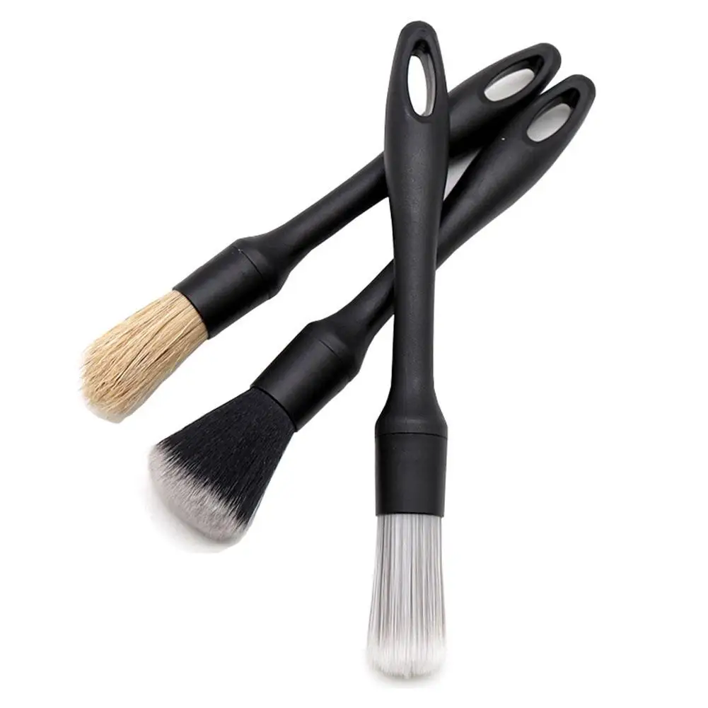 3PCS Car Detailing Brush Set Super Soft Auto Interior Detail Brush With Synthetic Bristles Car Dash Duster Brush Accessories